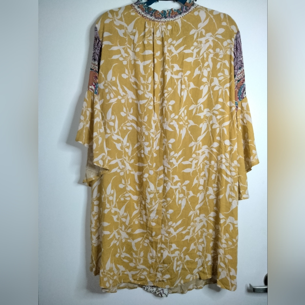 Umgee USA (Size M) Multicolor Floral Flutter SS Boho Above Knee Dress (NEW-NWT) - Picture 10 of 13